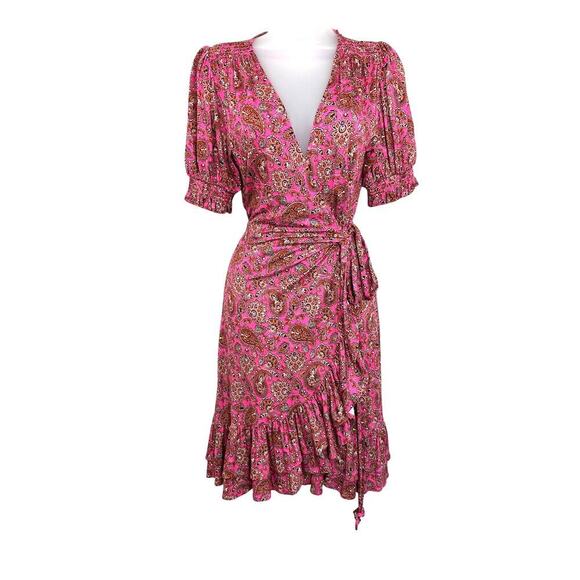 Boden Opulent Pome Ruffle Wrap Jersey Mini Dress Size 2 NWT - Picture 4 of 16